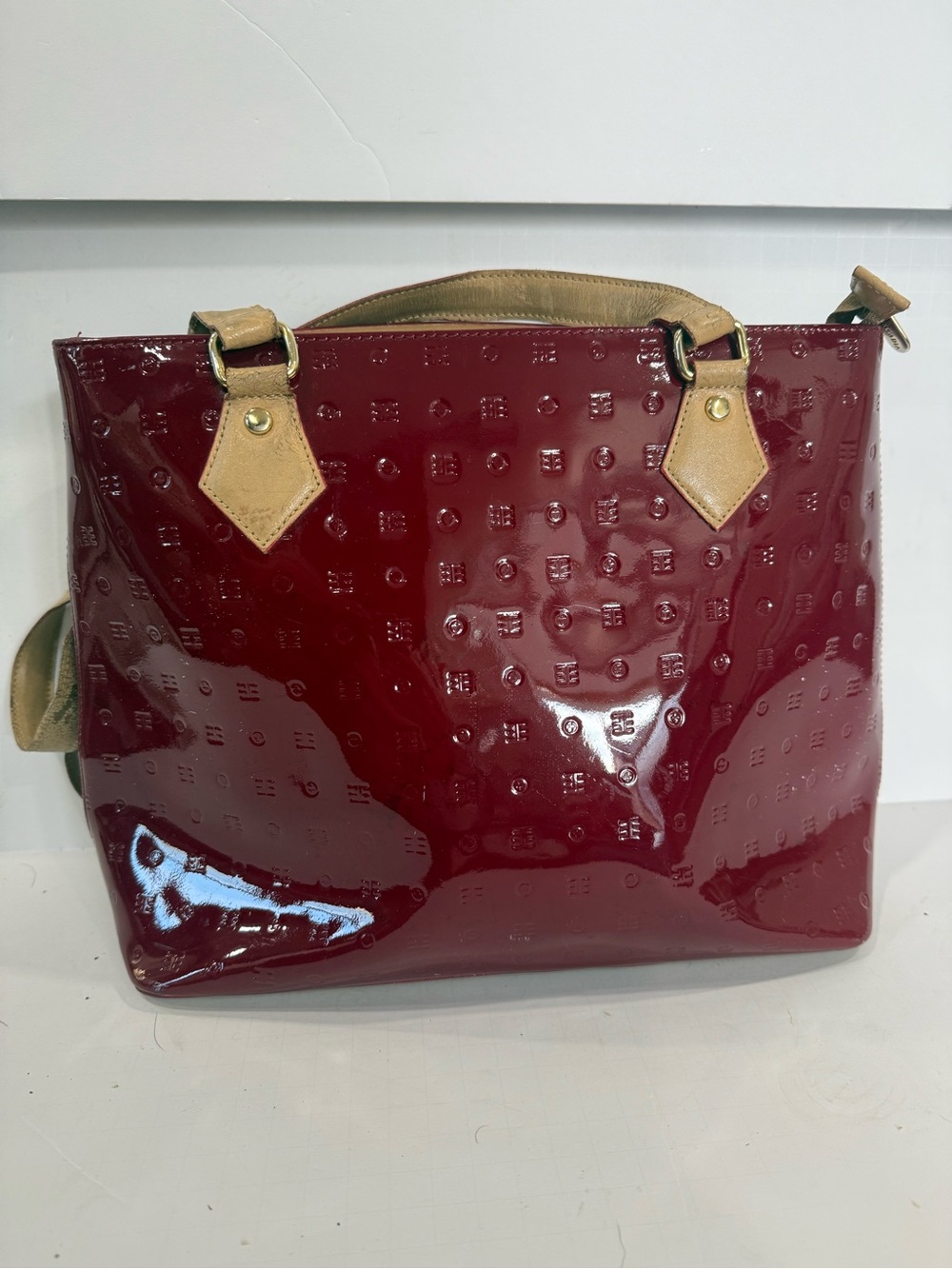 Arcadia red patent purse